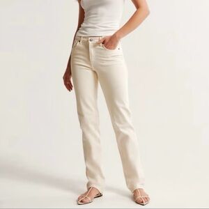 Women's Abercrombie 90’s Straight Mid Rise Jeans Beige 29 8 Regular